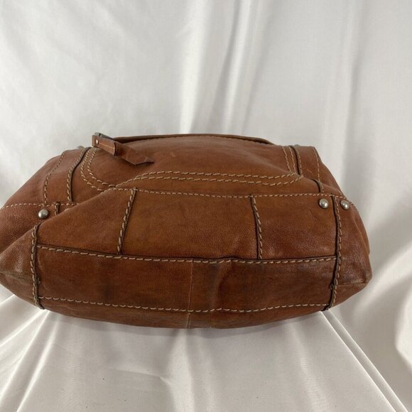 Fossil Cognac-Colour Leather Medium-Size 70s Style Handbag - Picture 6 of 16